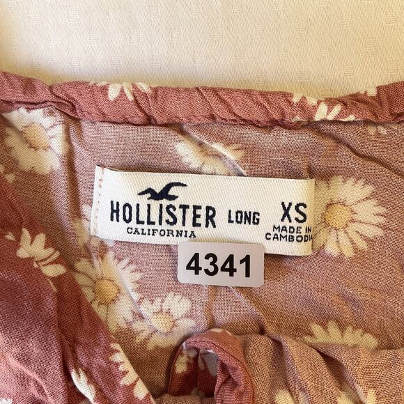 Hollister Women Mini Dress XS Pink Floral Sundress Sleeveless V-neck - Picture 2 of 9